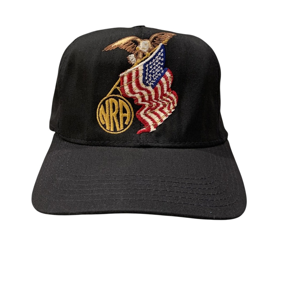 Vintage NRA Millennium Member Hat USA Made Eagle Flag Snapback Cap Black Unworn